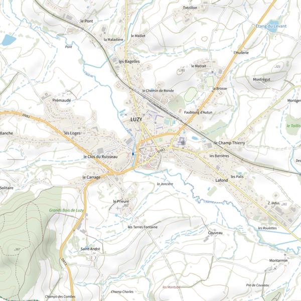 Plan cartographique de Secteur de pêche de Luzy