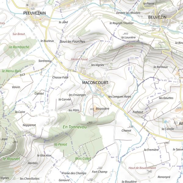 Plan cartographique de Secteur de pêche de Maconcourt