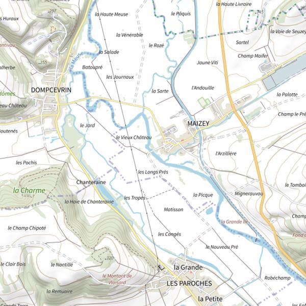Plan cartographique de Secteur de pêche de Maizey
