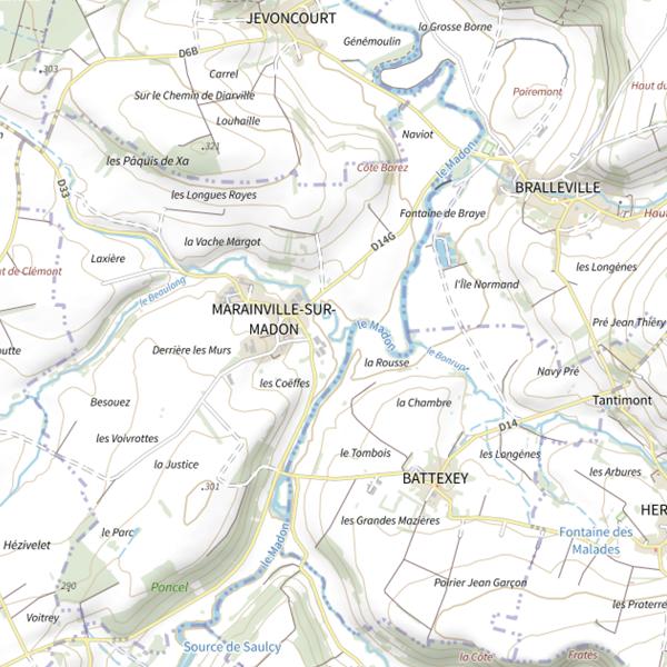 Plan cartographique de Secteur de pêche de Marainville-sur-Madon