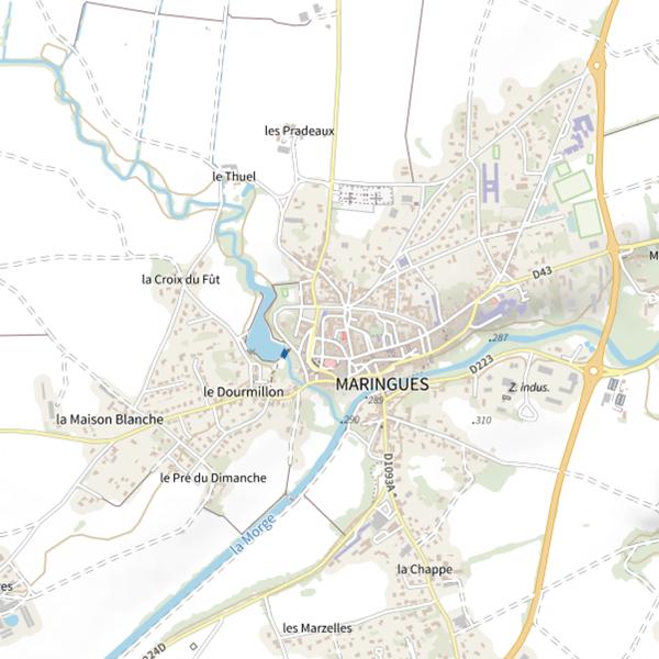 Plan cartographique de Secteur de pêche de Maringues