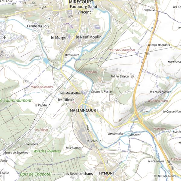 Plan cartographique de Secteur de pêche de Mattaincourt