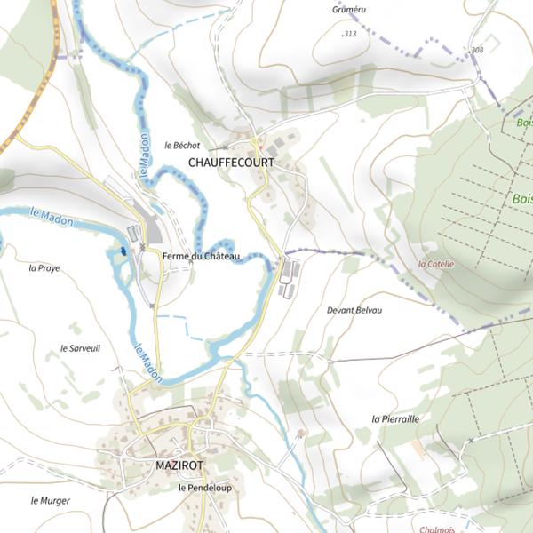 Plan cartographique de Secteur de pêche de Mazirot