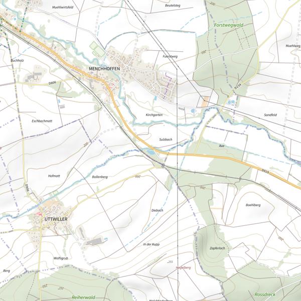 Plan cartographique de Secteur de pêche de Menchhoffen
