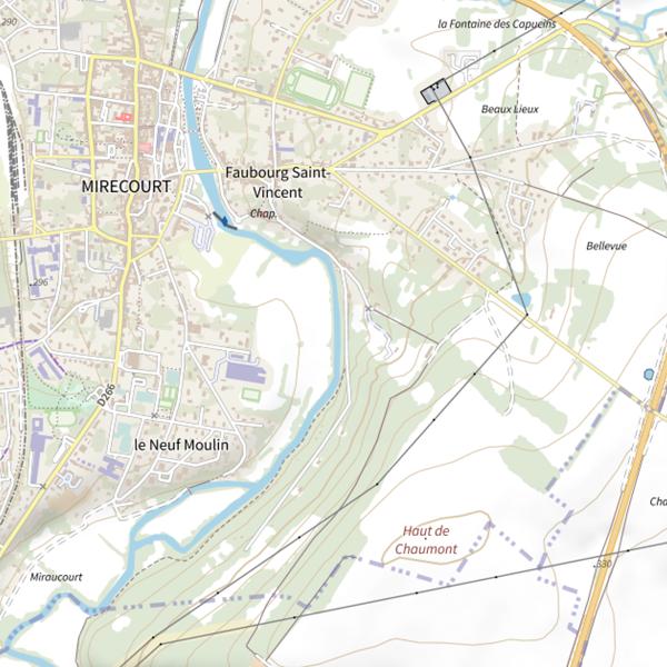 Plan cartographique de Secteur de pêche de Mirecourt