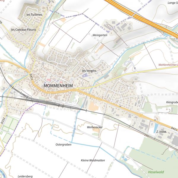 Plan cartographique de Secteur de pêche de Mommenheim