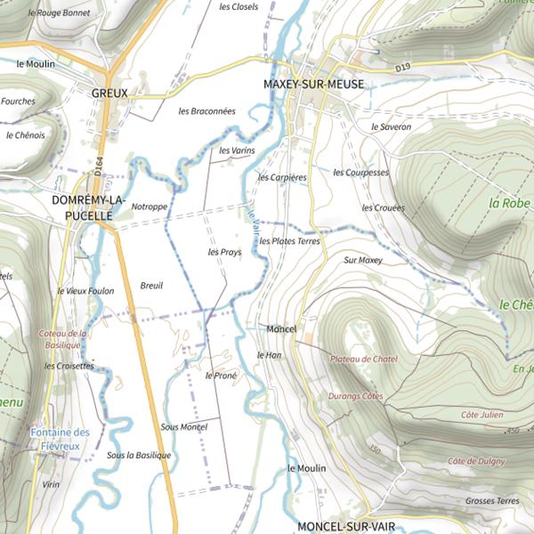 Plan cartographique de Secteur de pêche de Moncel-sur-Vair