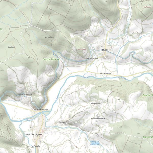 Plan cartographique de Secteur de pêche de Montreuillon