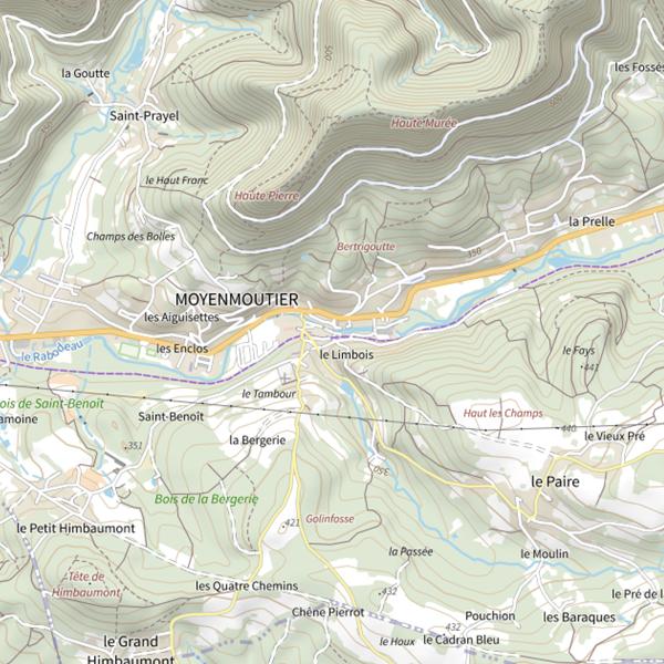 Plan cartographique de Secteur de pêche de Moyenmoutier