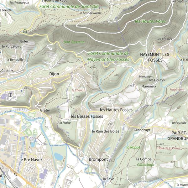 Plan cartographique de Secteur de pêche de Nayemont-les-Fosses