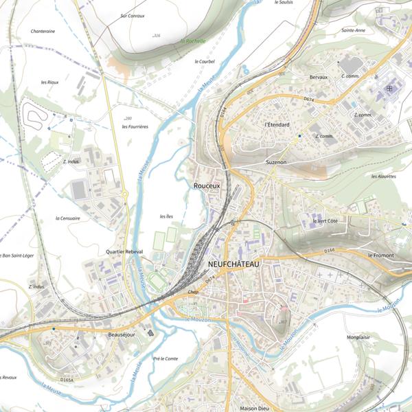 Plan cartographique de Secteur de pêche de Neufchâteau