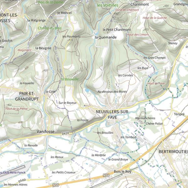 Plan cartographique de Secteur de pêche de Neuvillers-sur-Fave
