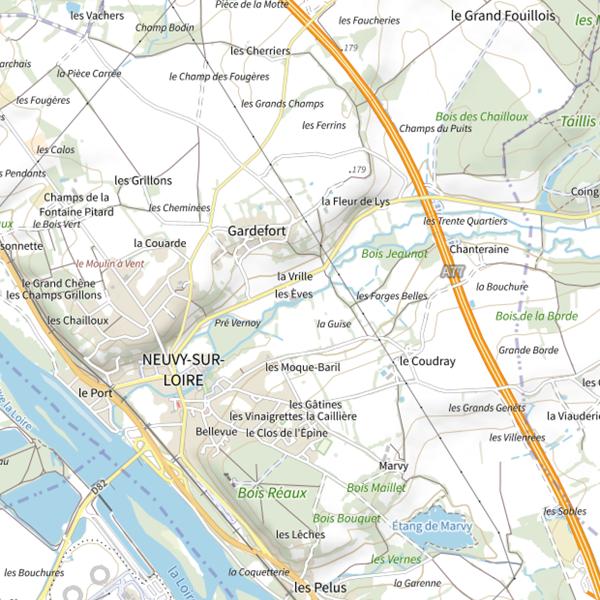 Plan cartographique de Secteur de pêche de Neuvy-sur-Loire