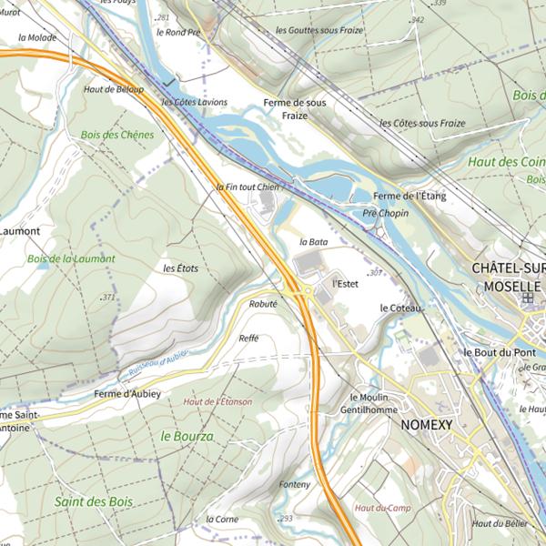Plan cartographique de Secteur de pêche de Nomexy