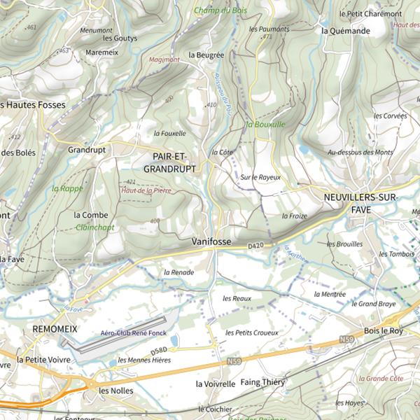 Plan cartographique de Secteur de pêche de Pair-et-Grandrupt