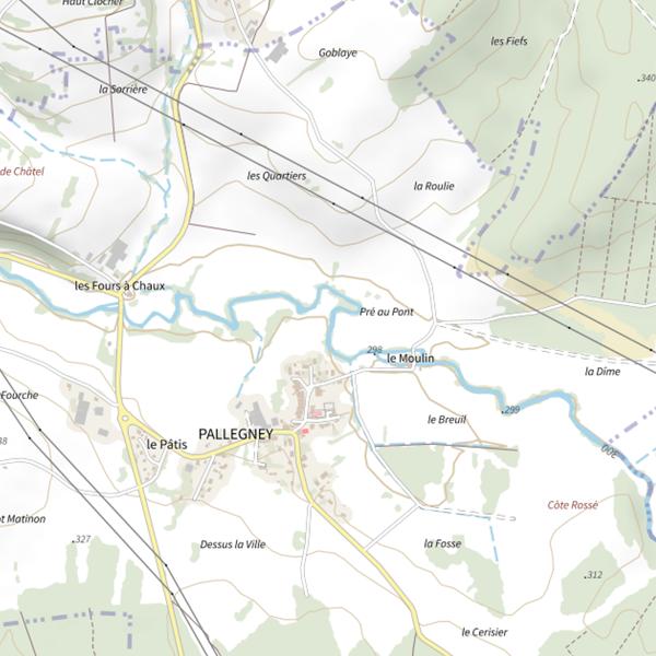 Plan cartographique de Secteur de pêche de Pallegney