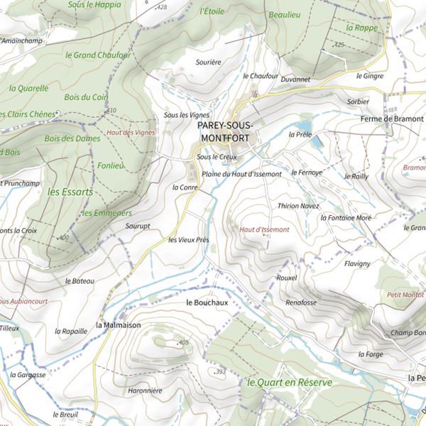 Plan cartographique de Secteur de pêche de Parey-sous-Montfort
