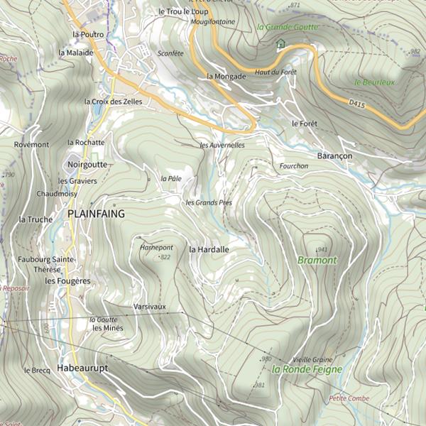 Plan cartographique de Secteur de pêche de Plainfaing