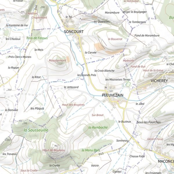 Plan cartographique de Secteur de pêche de Pleuvezain
