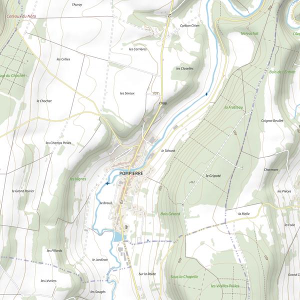 Plan cartographique de Secteur de pêche de Pompierre