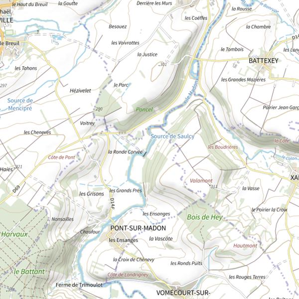 Plan cartographique de Secteur de pêche de Pont-sur-Madon