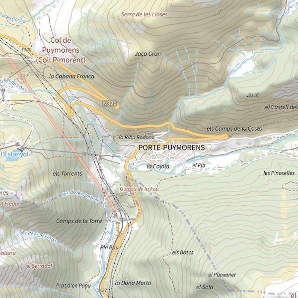 Plan cartographique de Secteur de pêche de Porté-Puymorens