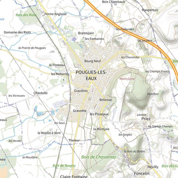 Plan cartographique de Secteur de pêche de Pougues-les-Eaux