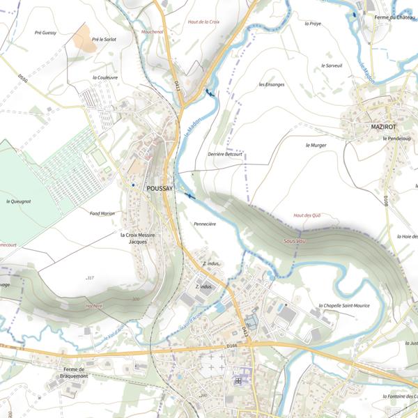 Plan cartographique de Secteur de pêche de Poussay