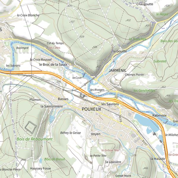 Plan cartographique de Secteur de pêche de Pouxeux