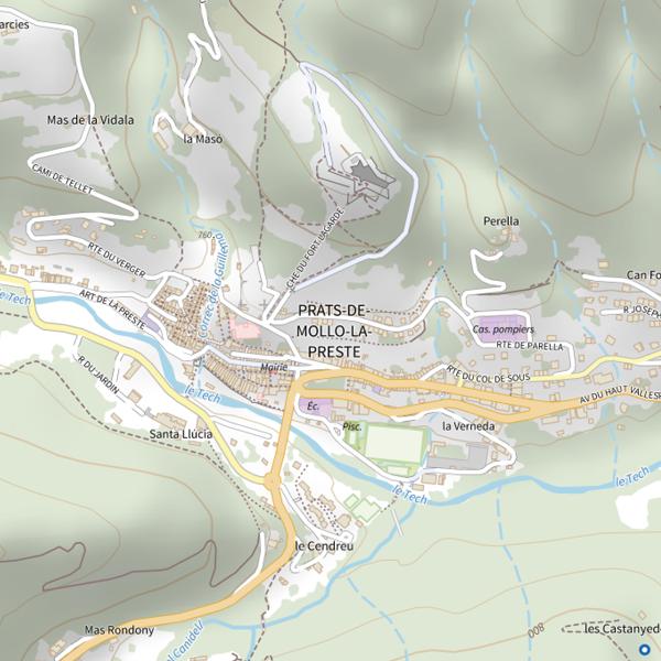 Plan cartographique de Secteur de pêche de Prats-de-Mollo-la-Preste