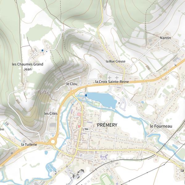 Plan cartographique de Secteur de pêche de Prémery