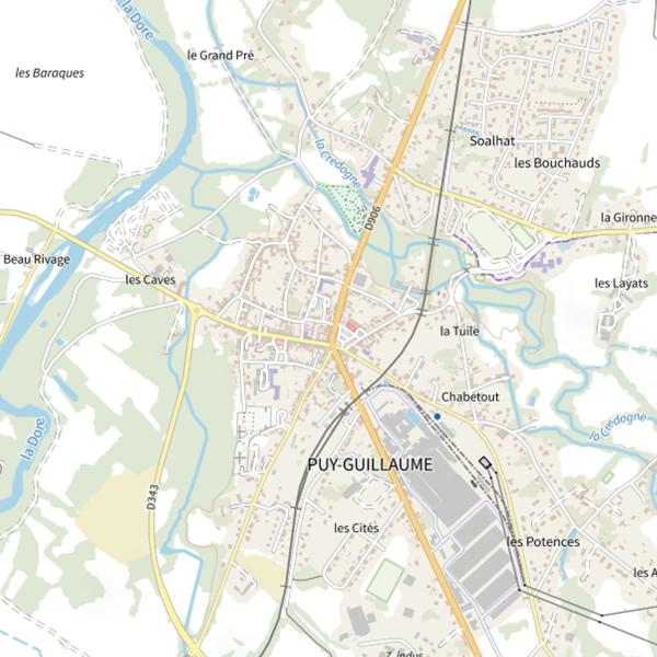 Plan cartographique de Secteur de pêche de Puy-Guillaume