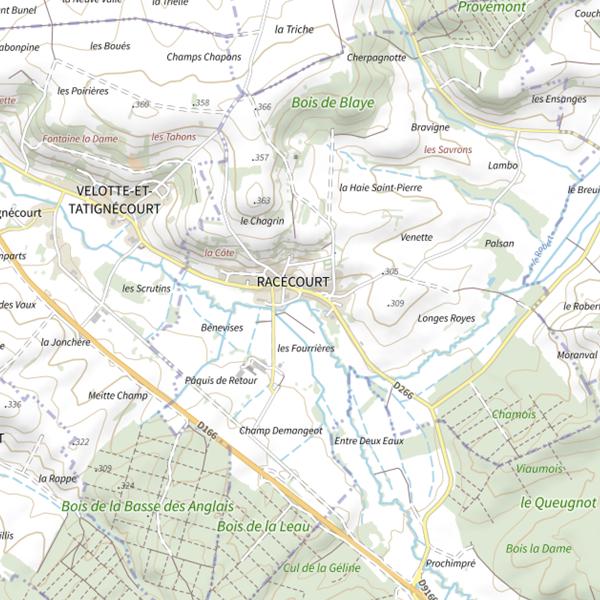 Plan cartographique de Secteur de pêche de Racécourt