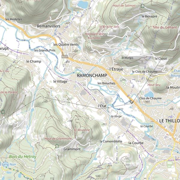 Plan cartographique de Secteur de pêche de Ramonchamp