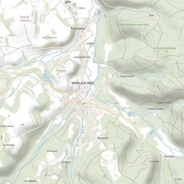 Plan cartographique de Secteur de pêche de Raon-aux-Bois