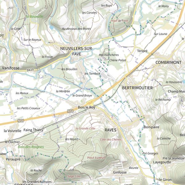 Plan cartographique de Secteur de pêche de Raves