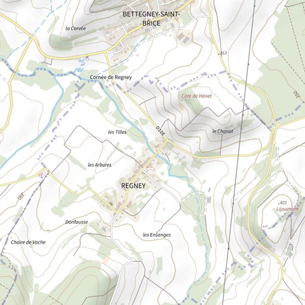 Plan cartographique de Secteur de pêche de Regney