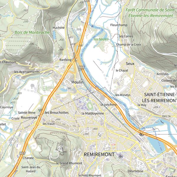 Plan cartographique de Secteur de pêche de Remiremont