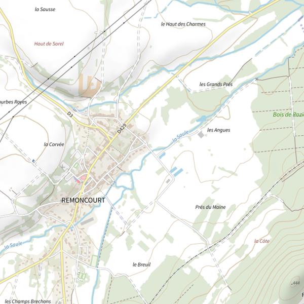 Plan cartographique de Secteur de pêche de Remoncourt