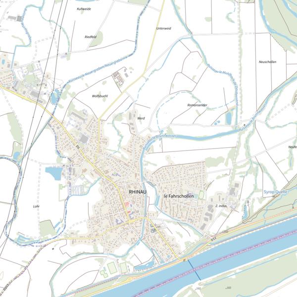 Plan cartographique de Secteur de pêche de Rhinau
