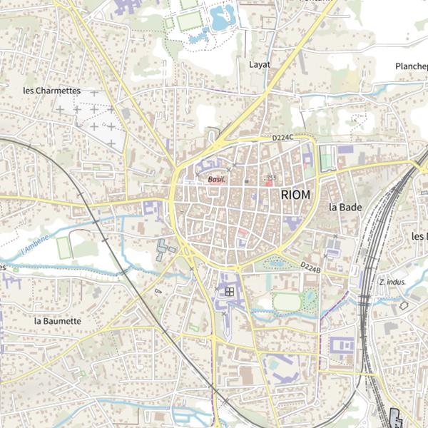 Plan cartographique de Secteur de pêche de Riom