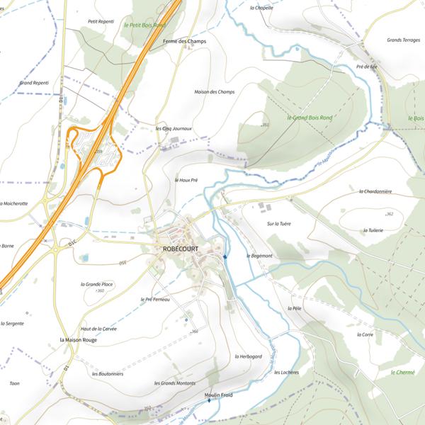 Plan cartographique de Secteur de pêche de Robécourt