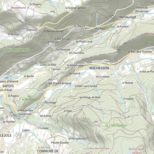 Plan cartographique de Secteur de pêche de Rochesson