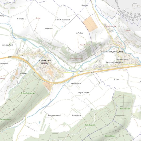 Plan cartographique de Secteur de pêche de Rouvres-en-Xaintois