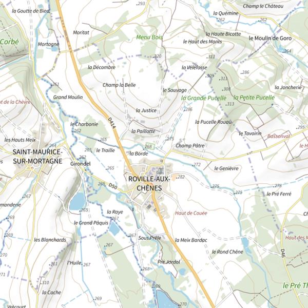 Plan cartographique de Secteur de pêche de Roville-aux-Chênes