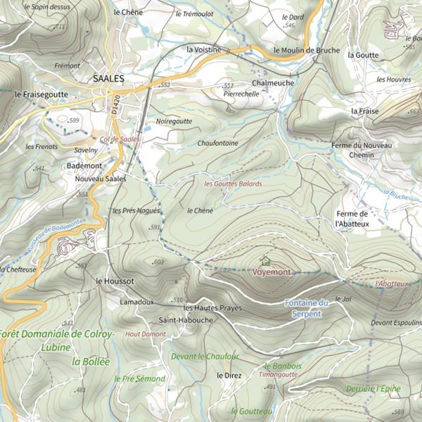 Plan cartographique de Secteur de pêche de Saales