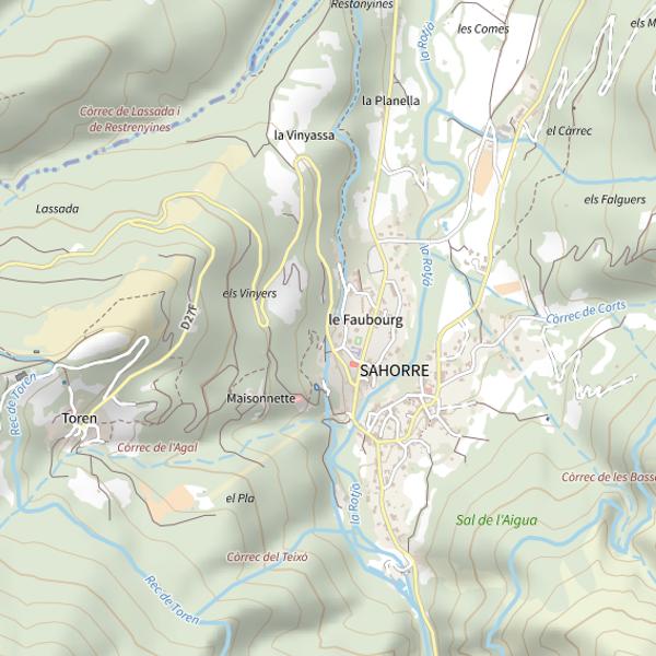 Plan cartographique de Secteur de pêche de Sahorre