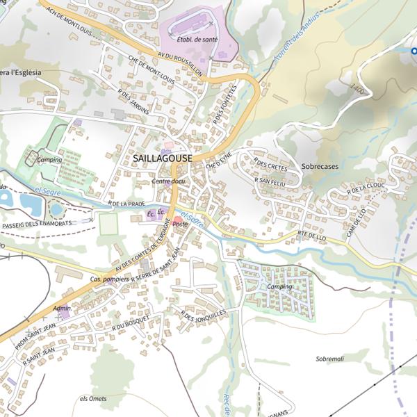 Plan cartographique de Secteur de pêche de Saillagouse