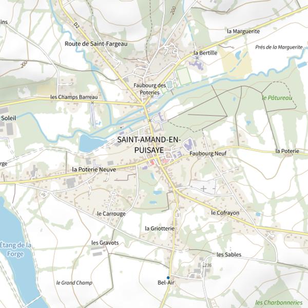 Plan cartographique de Secteur de pêche de Saint-Amand-en-Puisaye