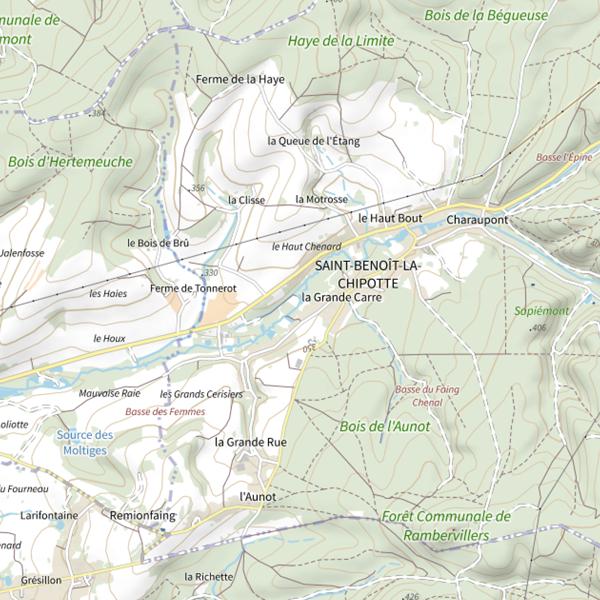 Plan cartographique de Secteur de pêche de Saint-Benoît-la-Chipotte